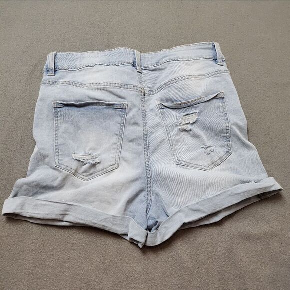 Refuge Miami High Rise Denim Short Distressed Light Wash - Picture 2 of 7